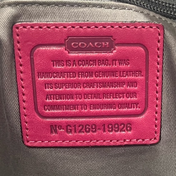 Coach satchel bag graphite pink tassel leather 19926 Legacy Candace logo - Picture 9 of 16